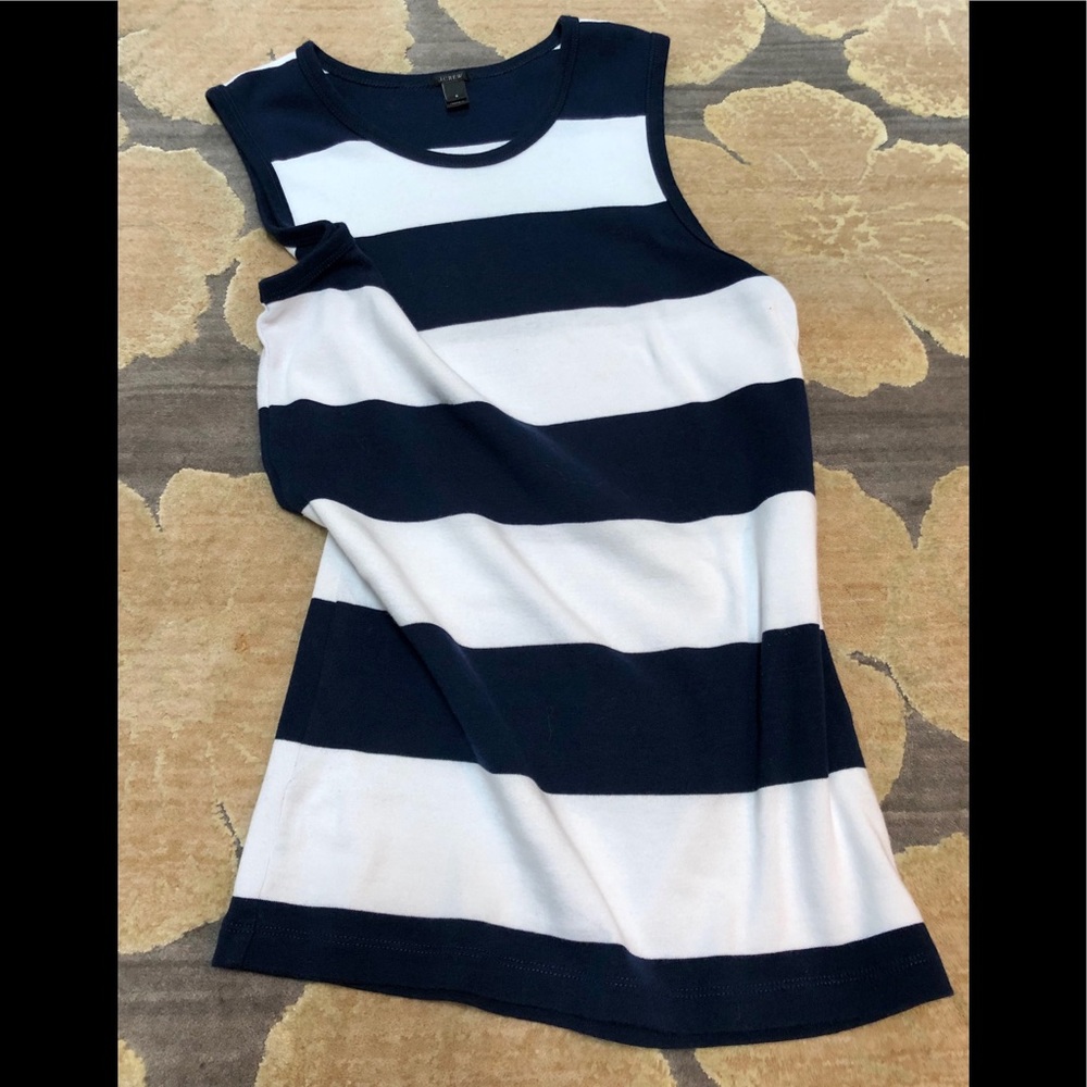 J. Crew blue/white striped 100% tank.